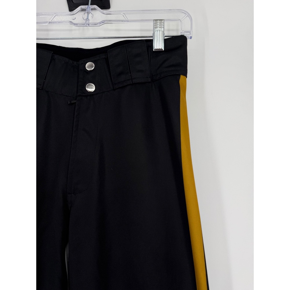 Warstic Mens Baseball Pants Small Black Gold Stripe Sports Uniform Gorpcore - Picture 3 of 15